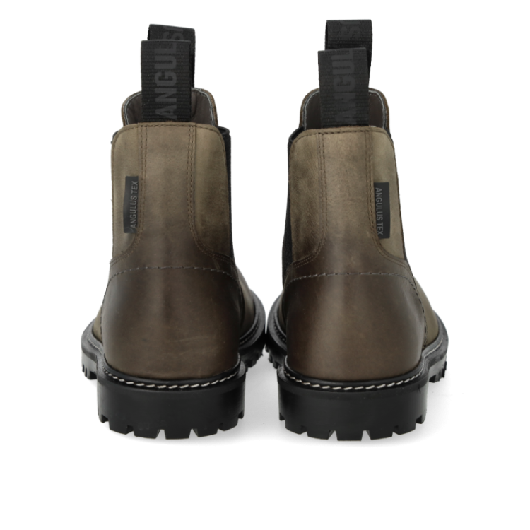 chelsea boot with brogue pat dark olive blac