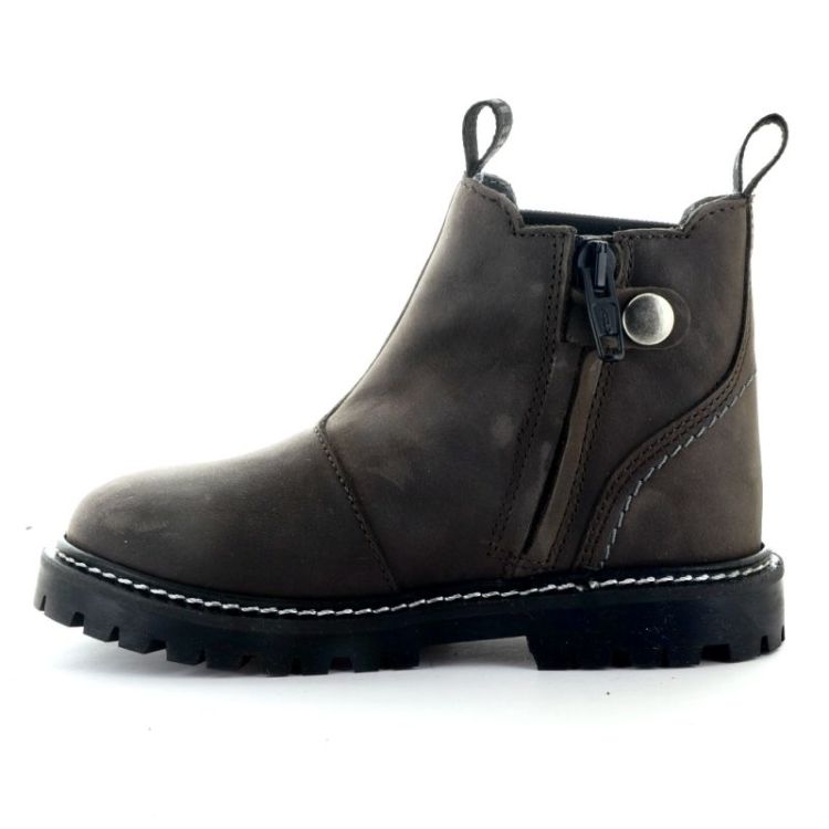 chelsea boot with brogue pat dark brown blac