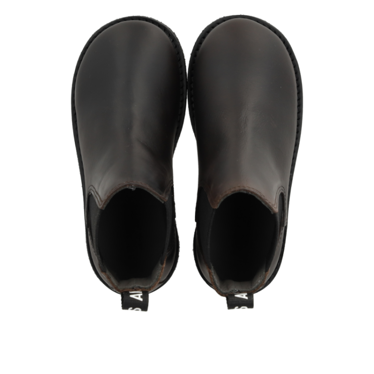 chelsea boot with logo tape dark brown