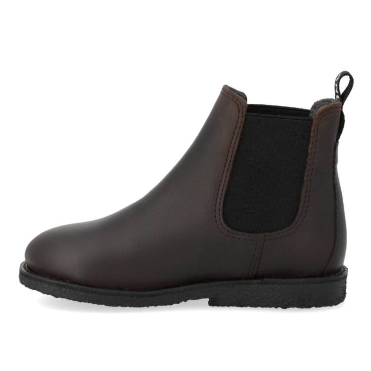 chelsea boot with logo tape dark brown