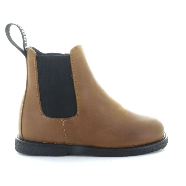 chelsea boot with logo tape cognac black
