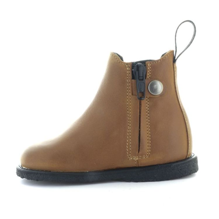 chelsea boot with logo tape cognac black