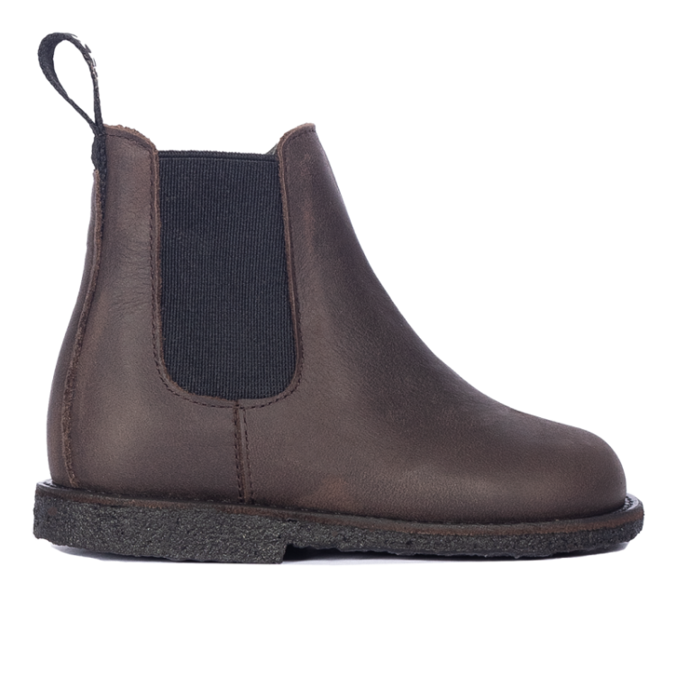 chelsea boot with logo tape dark brown blac