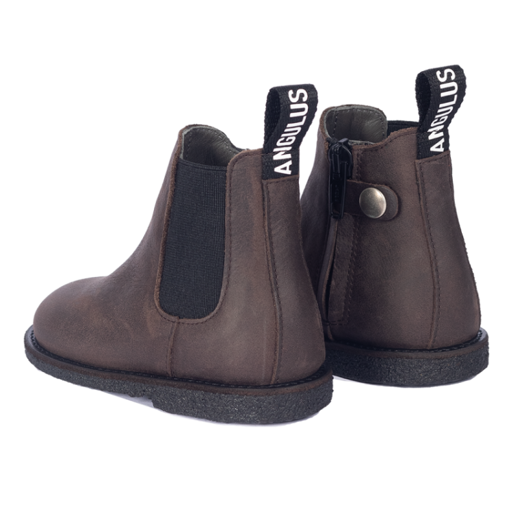 chelsea boot with logo tape dark brown blac