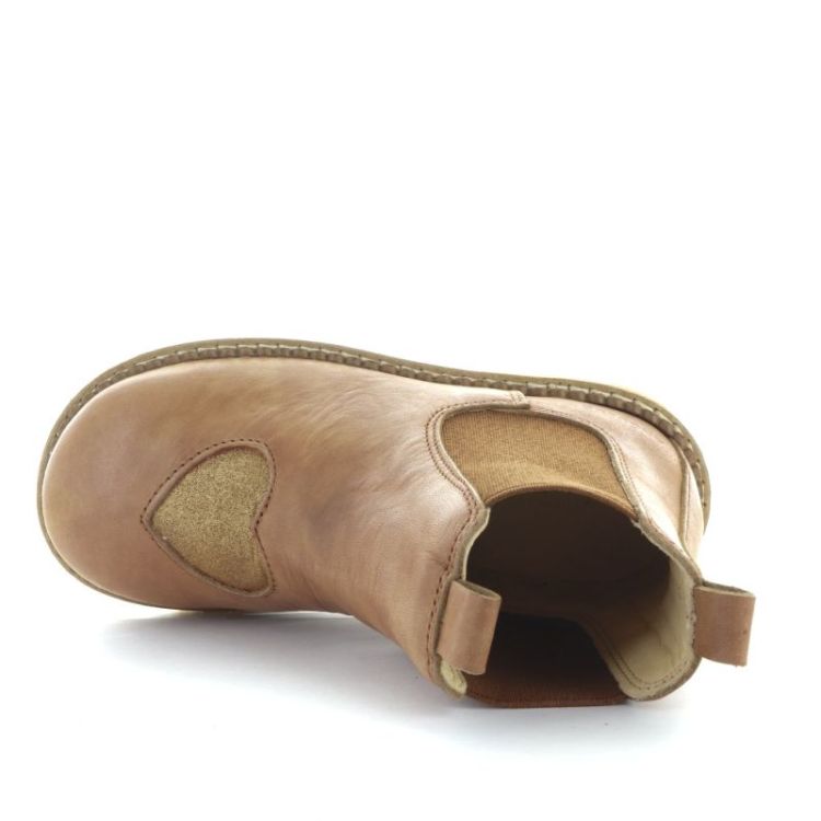chelsea boot with heart tan cognac glit