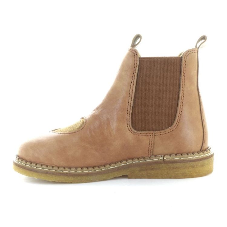 chelsea boot with heart tan cognac glit