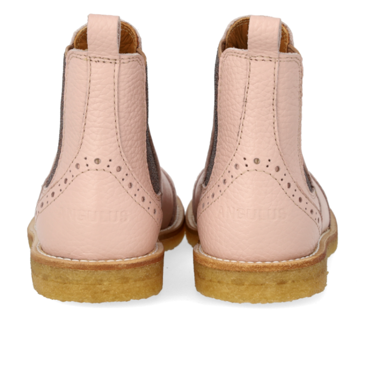 chelsea boot with brogue rosebud cognac