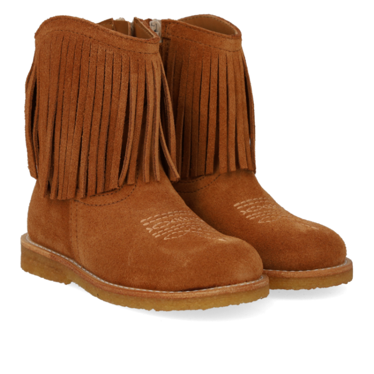 boot with fringes cognac 