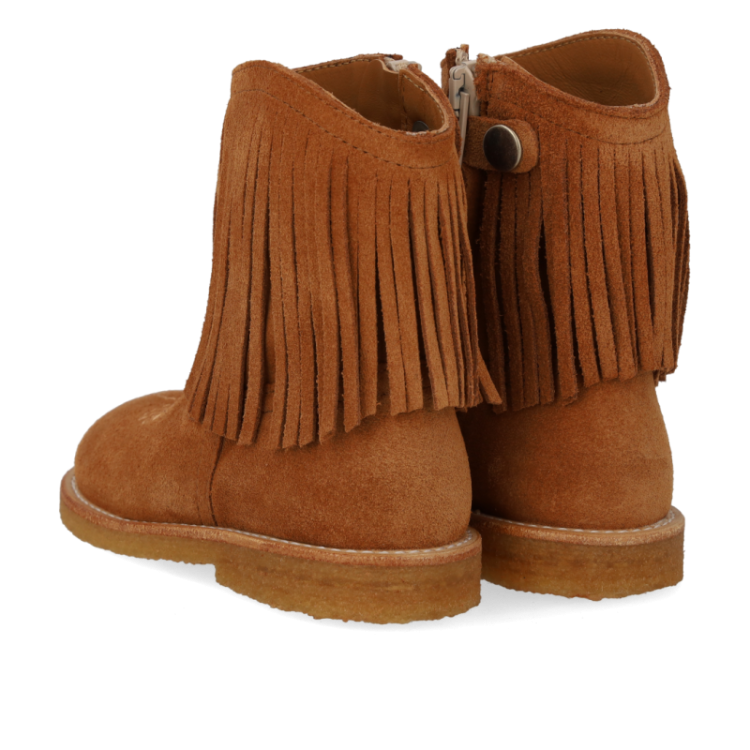 boot with fringes cognac 