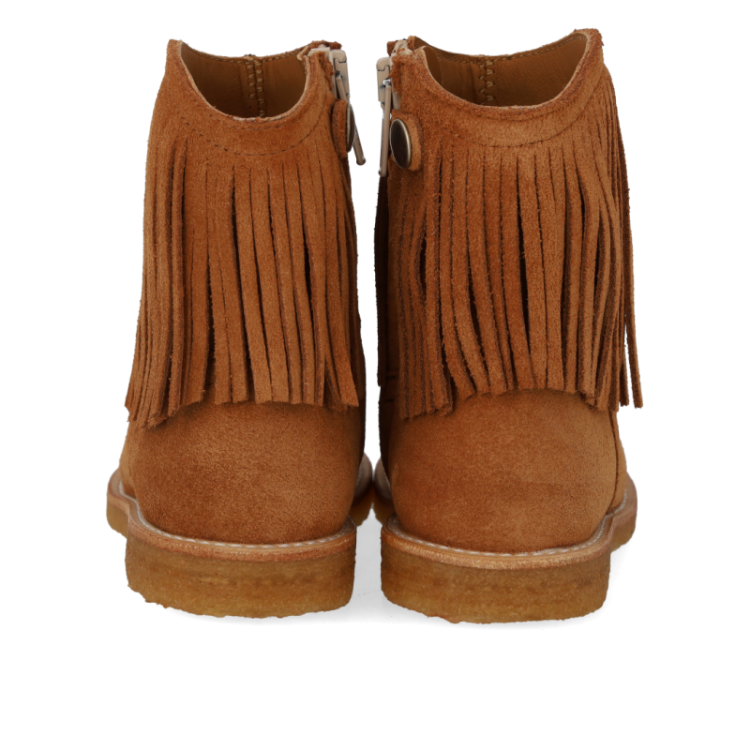 boot with fringes cognac 