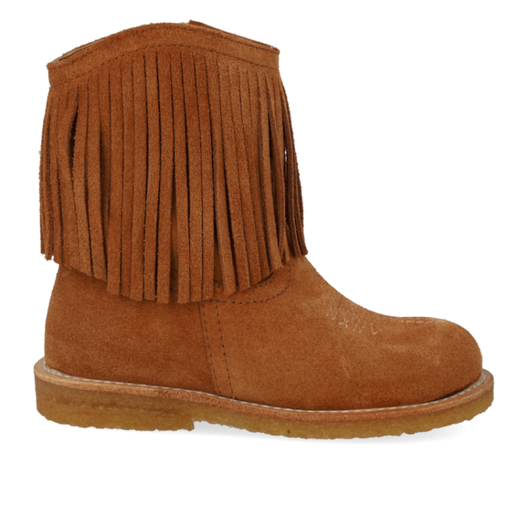boot with fringes cognac 