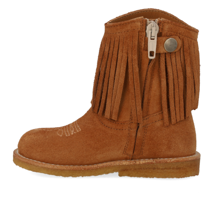 boot with fringes cognac 