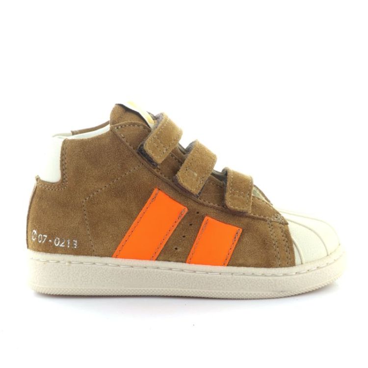 mid sneaker cuoio fluo