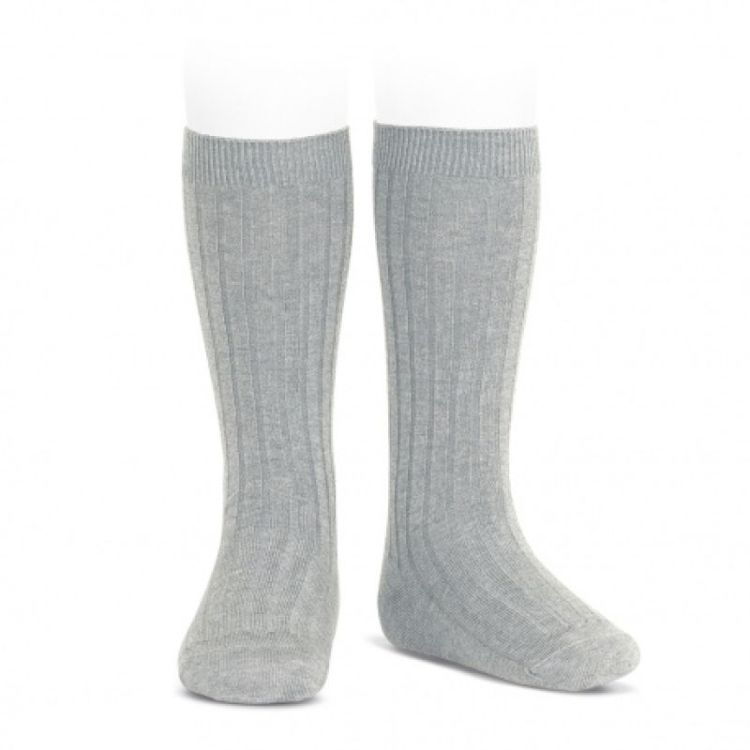 basic rib knee high socks 221 aluminium