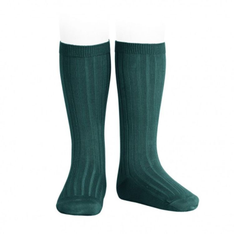 basic rib knee high socks 424 petrol