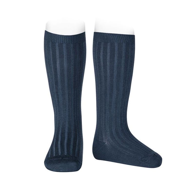 basic rib knee high socks 484 lapis lazul