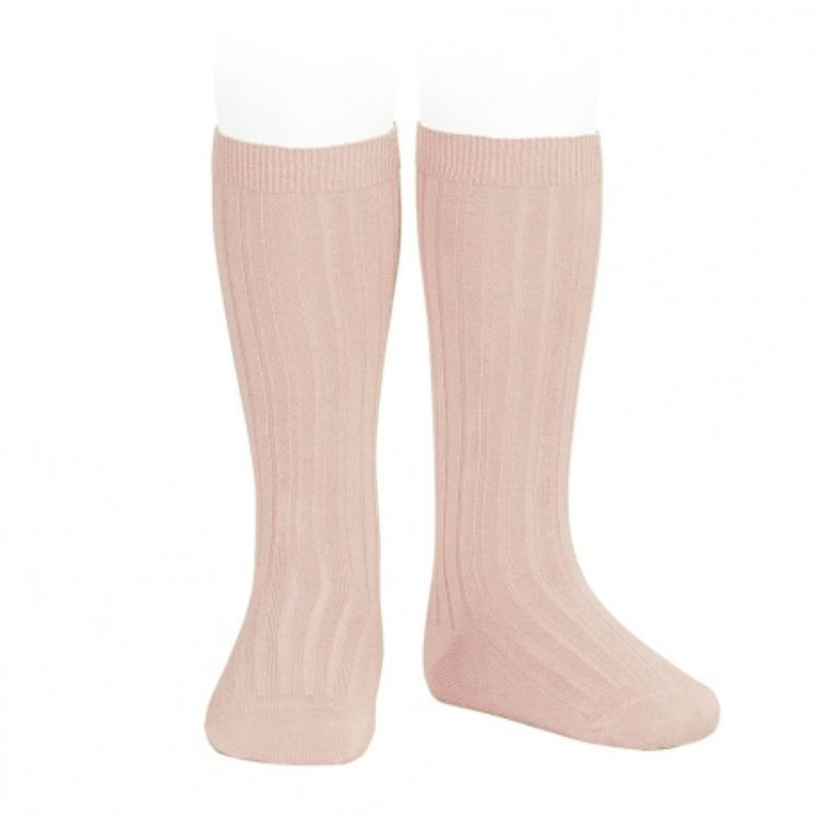 basic rib knee high socks 544 old rose