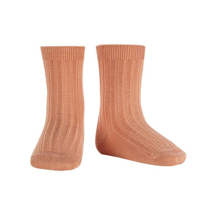 basic rib short socks 677 nougatine