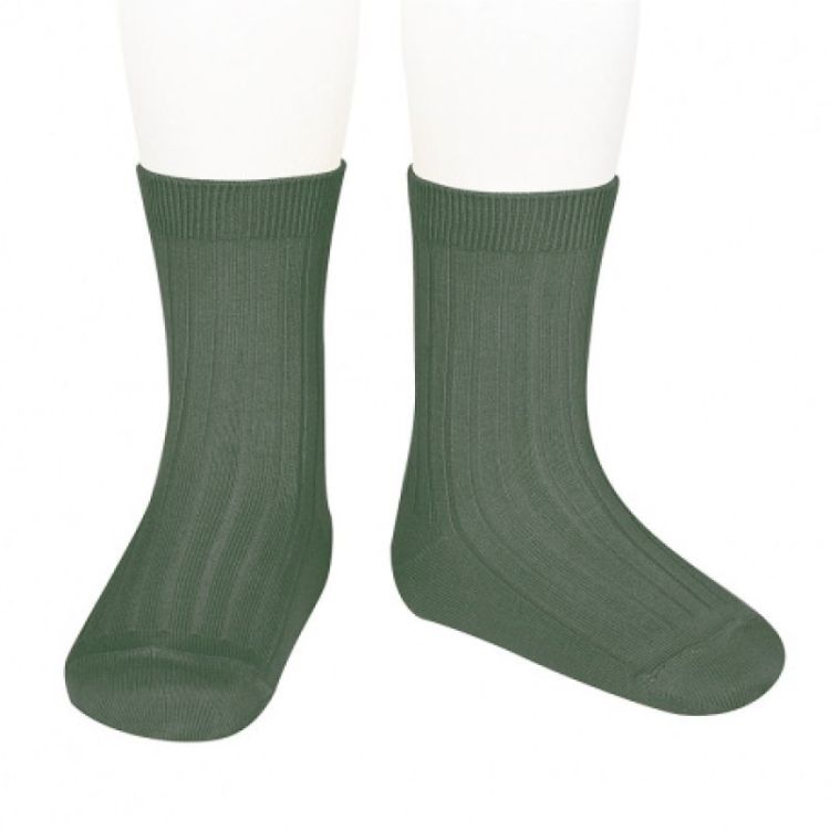 basic rib short socks 761 lichen