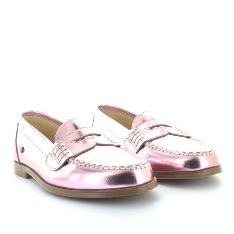 metallic loafer rosado