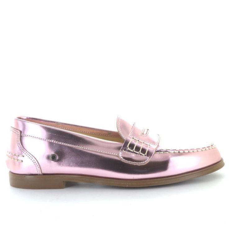 metallic loafer rosado