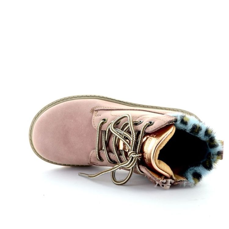 Bottines met rits en veter rosa anti