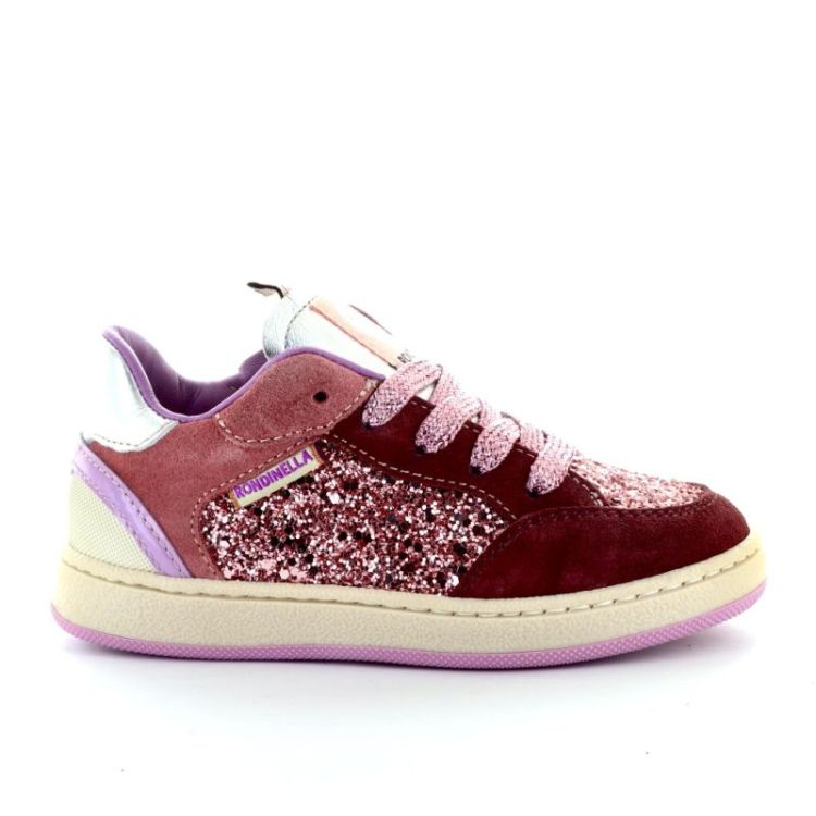 glitter sneaker rits veter bordeaux