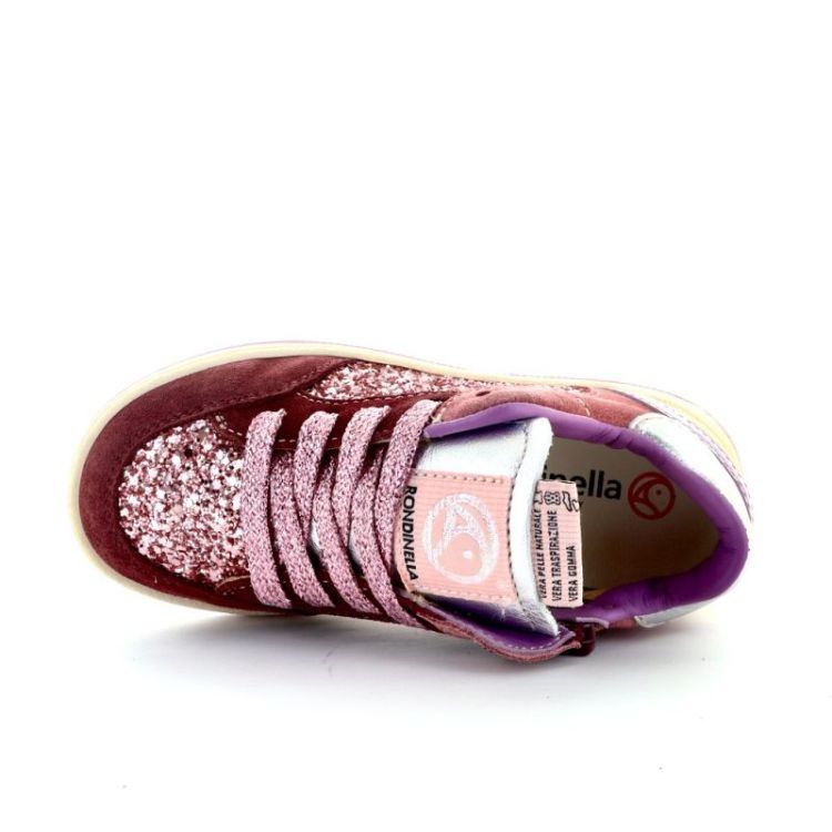 glitter sneaker rits veter bordeaux