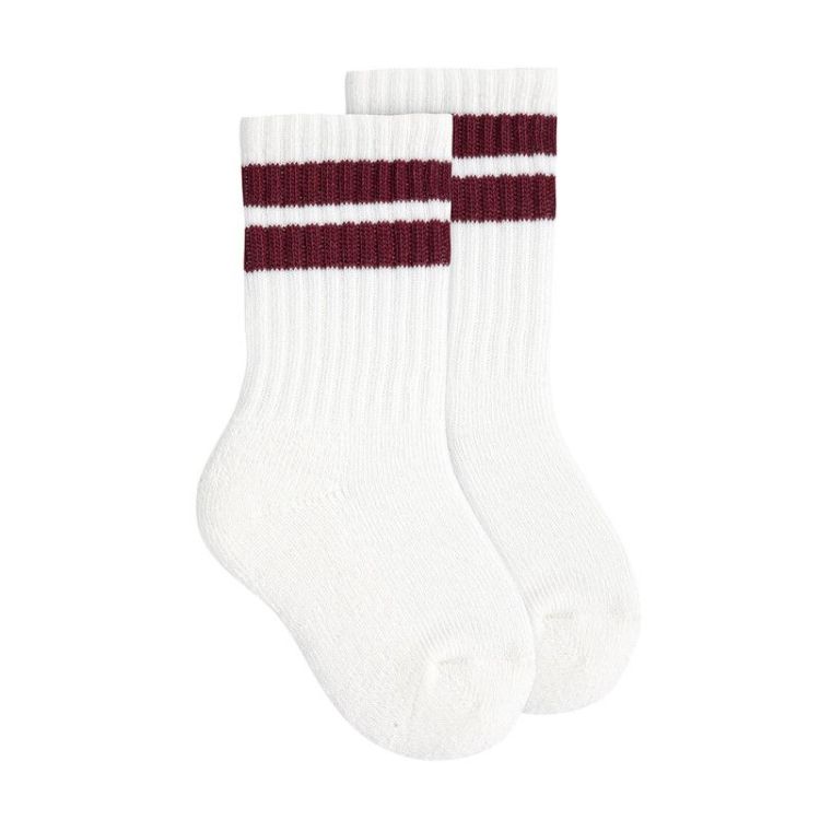 kiekous katoen met strepen 43 cream garnet